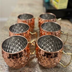 Copper Moscow Mule cup set of six